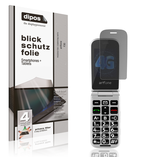 Blickschutzfolie von dipos passend für artfone F30, präziser Zuschnitt und blasenfrei montiert