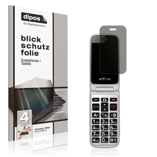Blickschutzfolie von dipos passend für Artfone G3 4G, präziser Zuschnitt und blasenfrei montiert