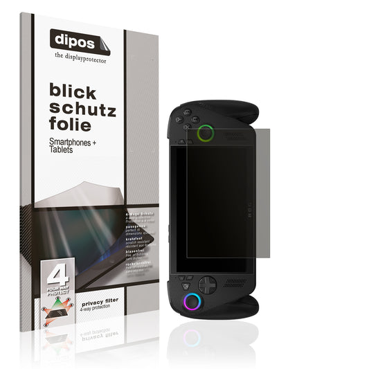 Blickschutzfolie von dipos passend für ASUS Rog Xbox Ally X, präziser Zuschnitt und blasenfrei montiert