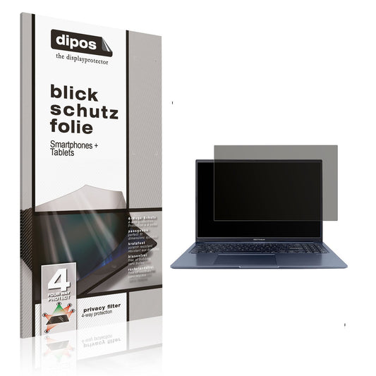 Blickschutzfolie von dipos passend für Asus Vivobook 15, präziser Zuschnitt und blasenfrei montiert