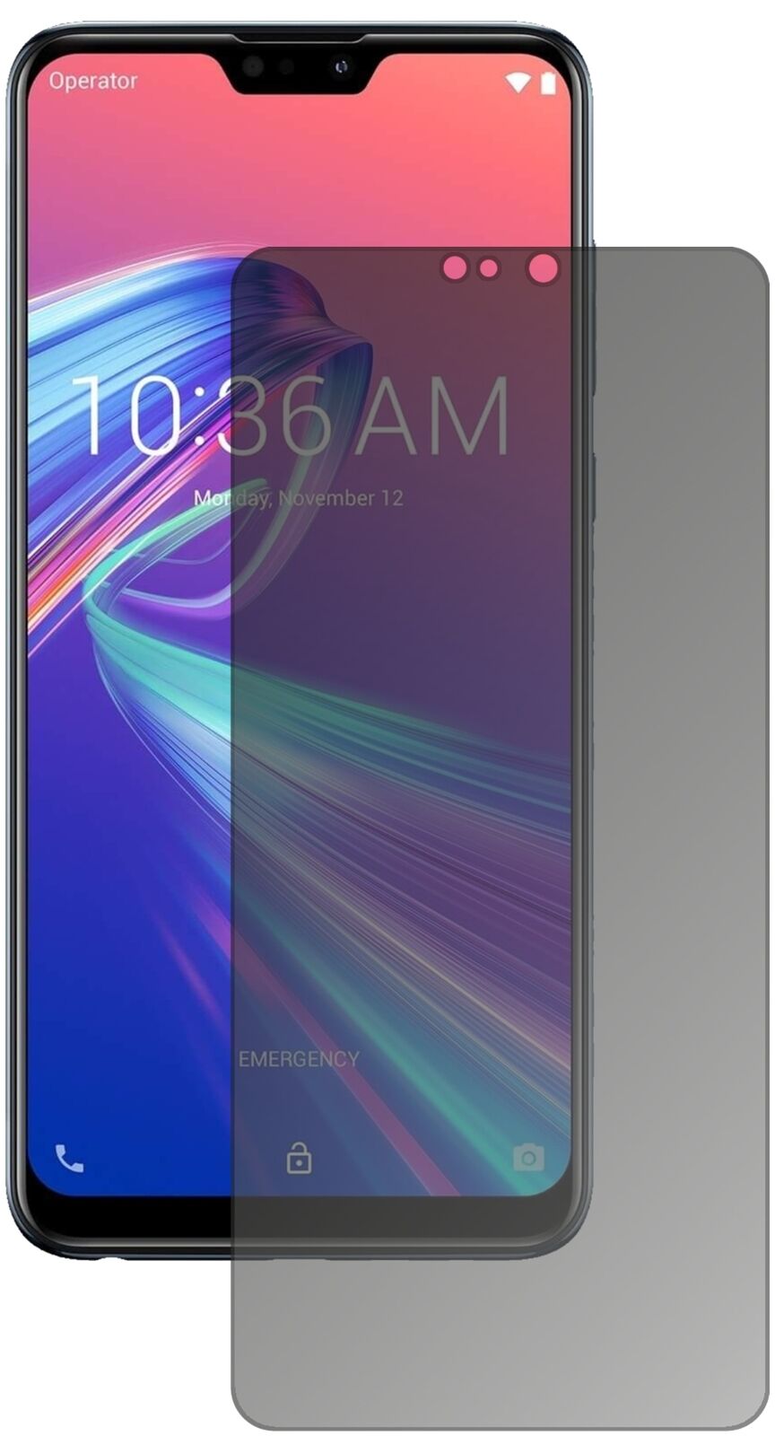 Blickschutzfolie von dipos passend für Asus ZenFone Max Pro (M2), präziser Zuschnitt und blasenfrei montiert