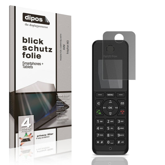 Blickschutzfolie von dipos passend für AVM FritzFon M3, präziser Zuschnitt und blasenfrei montiert