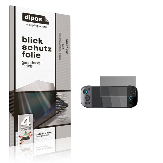 Blickschutzfolie von dipos passend für AYN Odin 2 Portal, präziser Zuschnitt und blasenfrei montiert