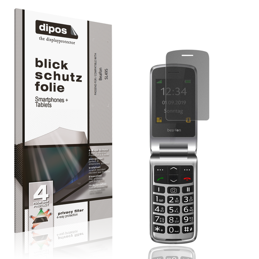 Blickschutzfolie von dipos passend für Beafon SL495, präziser Zuschnitt und blasenfrei montiert