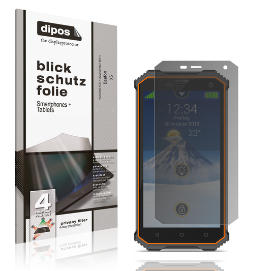 Blickschutzfolie von dipos passend für Beafon X5, präziser Zuschnitt und blasenfrei montiert