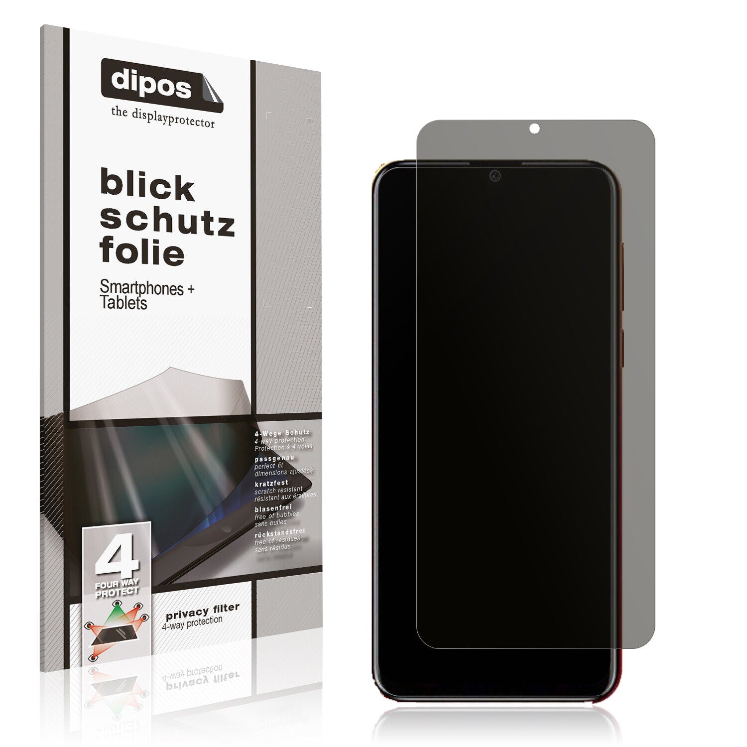 Blickschutzfolie von dipos passend für Benco V80s, präziser Zuschnitt und blasenfrei montiert