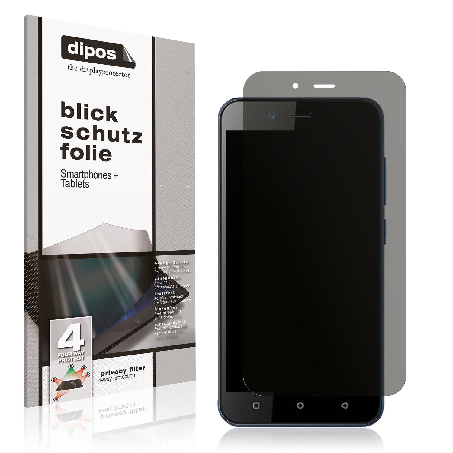 Blickschutzfolie von dipos passend für Benco Y40, präziser Zuschnitt und blasenfrei montiert