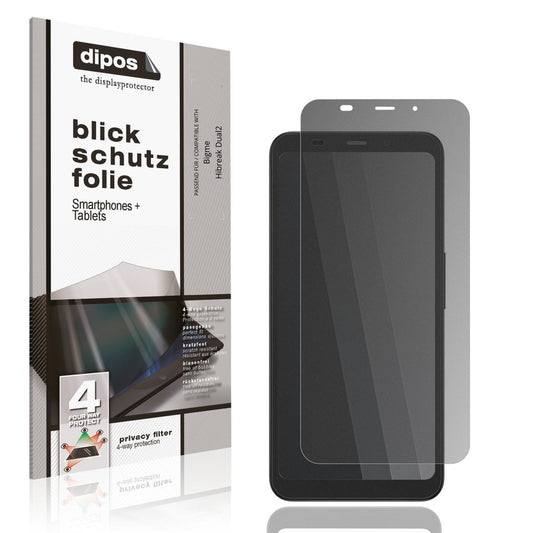 Blickschutzfolie von dipos passend für Bigme Hibreak Dual2, präziser Zuschnitt und blasenfrei montiert