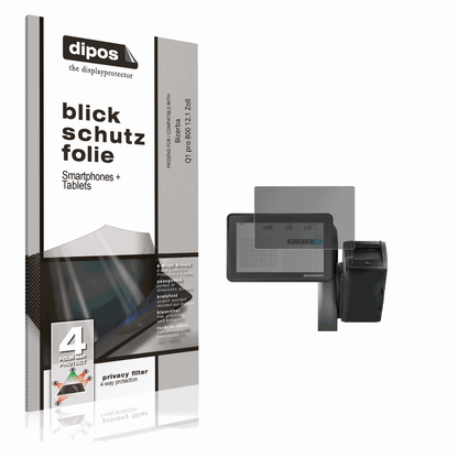 Blickschutzfolie von dipos passend für Bizerba Q1 pro 800 12.1 Zoll, präziser Zuschnitt und blasenfrei montiert