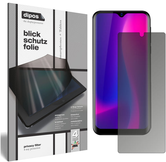 Blickschutzfolie von dipos passend für Blackview A60 Pro (2019), präziser Zuschnitt und blasenfrei montiert
