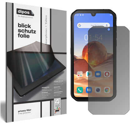 Blickschutzfolie von dipos passend für Blackview BV9900 Pro, präziser Zuschnitt und blasenfrei montiert