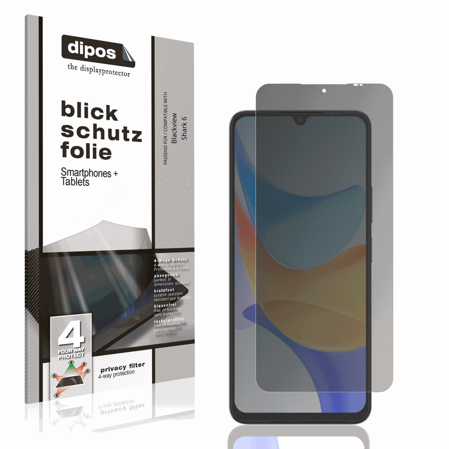 Blickschutzfolie von dipos passend für Blackview Shark 6 Kamera-Linse, präziser Zuschnitt und blasenfrei montiert