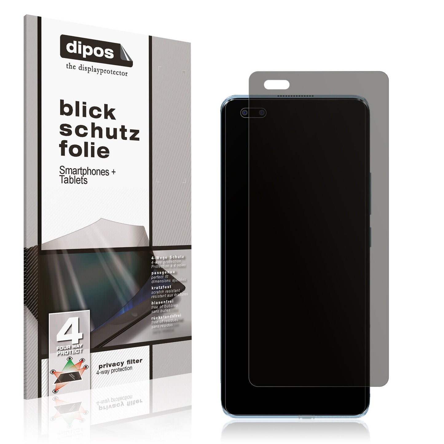 Blickschutzfolie von dipos passend für BLU Bold N2, präziser Zuschnitt und blasenfrei montiert