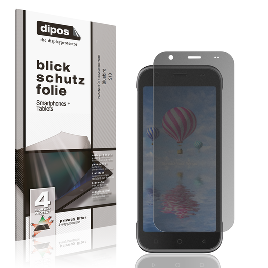 Blickschutzfolie von dipos passend für Bluebird S10, präziser Zuschnitt und blasenfrei montiert