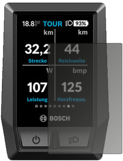 Blickschutzfolie von dipos passend für Bosch Kiox e-Bike Display, präziser Zuschnitt und blasenfrei montiert