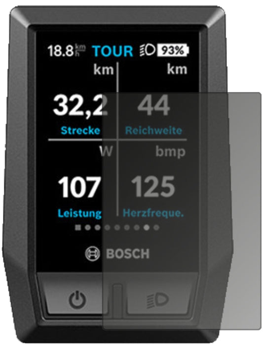 Blickschutzfolie von dipos passend für Bosch Kiox e-Bike Display, präziser Zuschnitt und blasenfrei montiert
