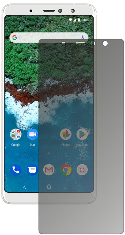 Blickschutzfolie von dipos passend für BQ Aquaris X2, präziser Zuschnitt und blasenfrei montiert