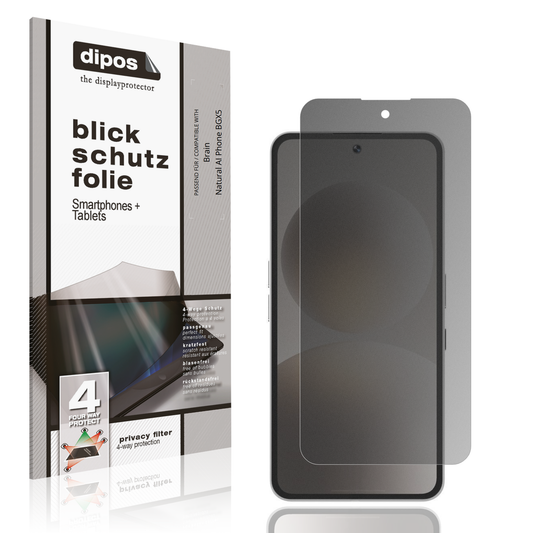 Blickschutzfolie von dipos passend für Brain Natural AI Phone BGX5, präziser Zuschnitt und blasenfrei montiert