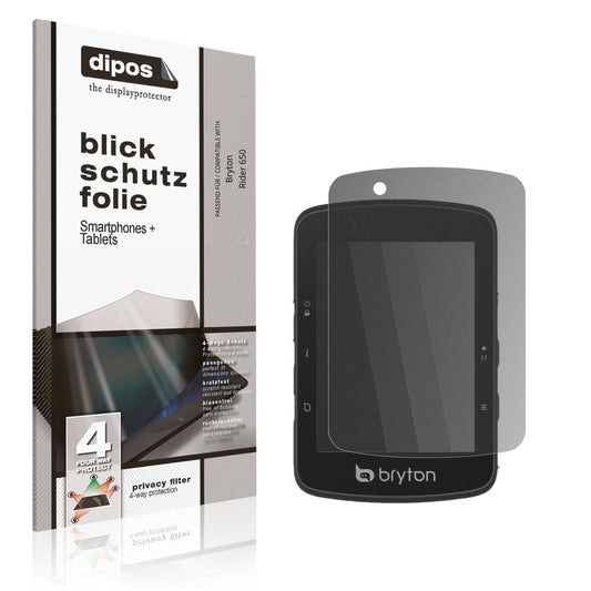 Blickschutzfolie von dipos passend für Bryton Rider 650, präziser Zuschnitt und blasenfrei montiert