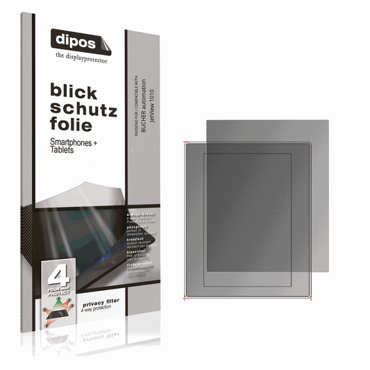 Blickschutzfolie von dipos passend für BUCHER automation JetView 1010, präziser Zuschnitt und blasenfrei montiert