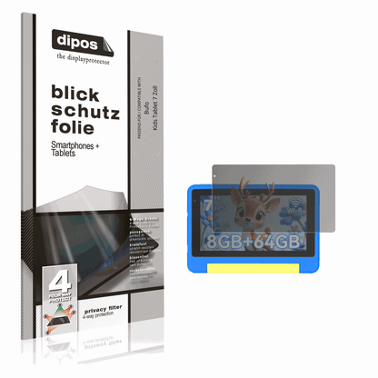 Blickschutzfolie von dipos passend für Bufo Kids Tablet 7 Zoll, präziser Zuschnitt und blasenfrei montiert