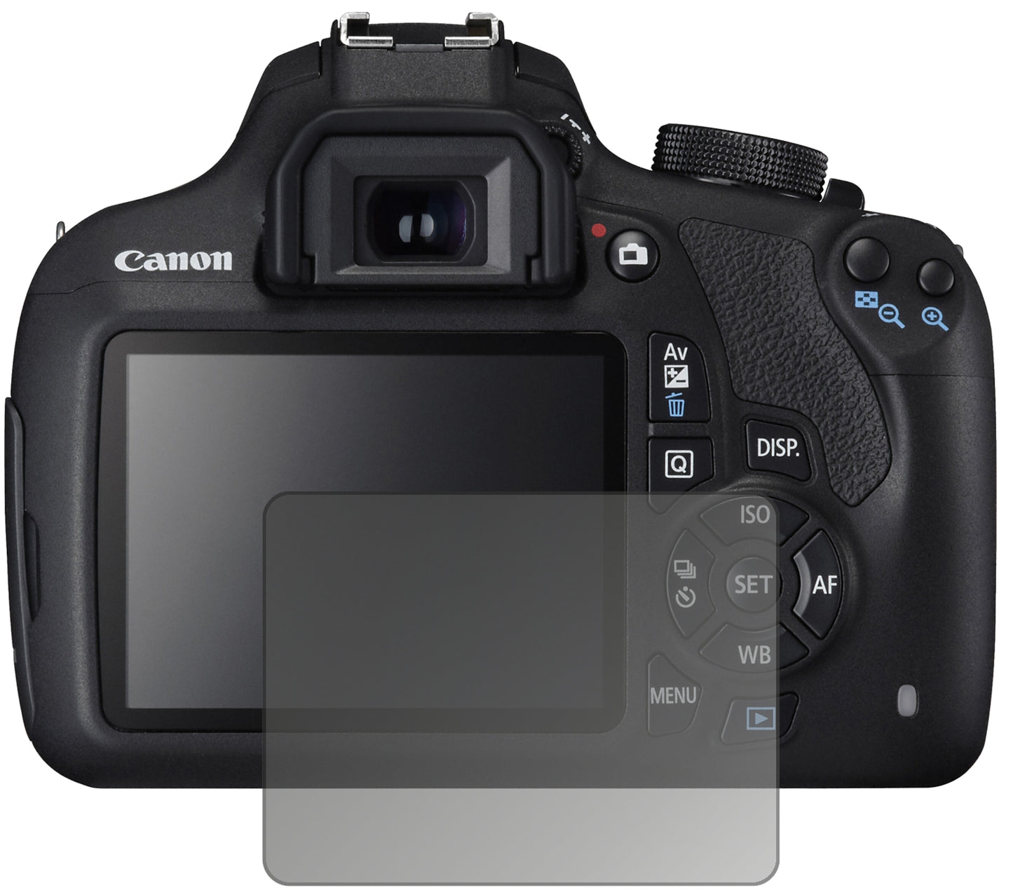 Blickschutzfolie von dipos passend für Canon EOS 1200D, präziser Zuschnitt und blasenfrei montiert