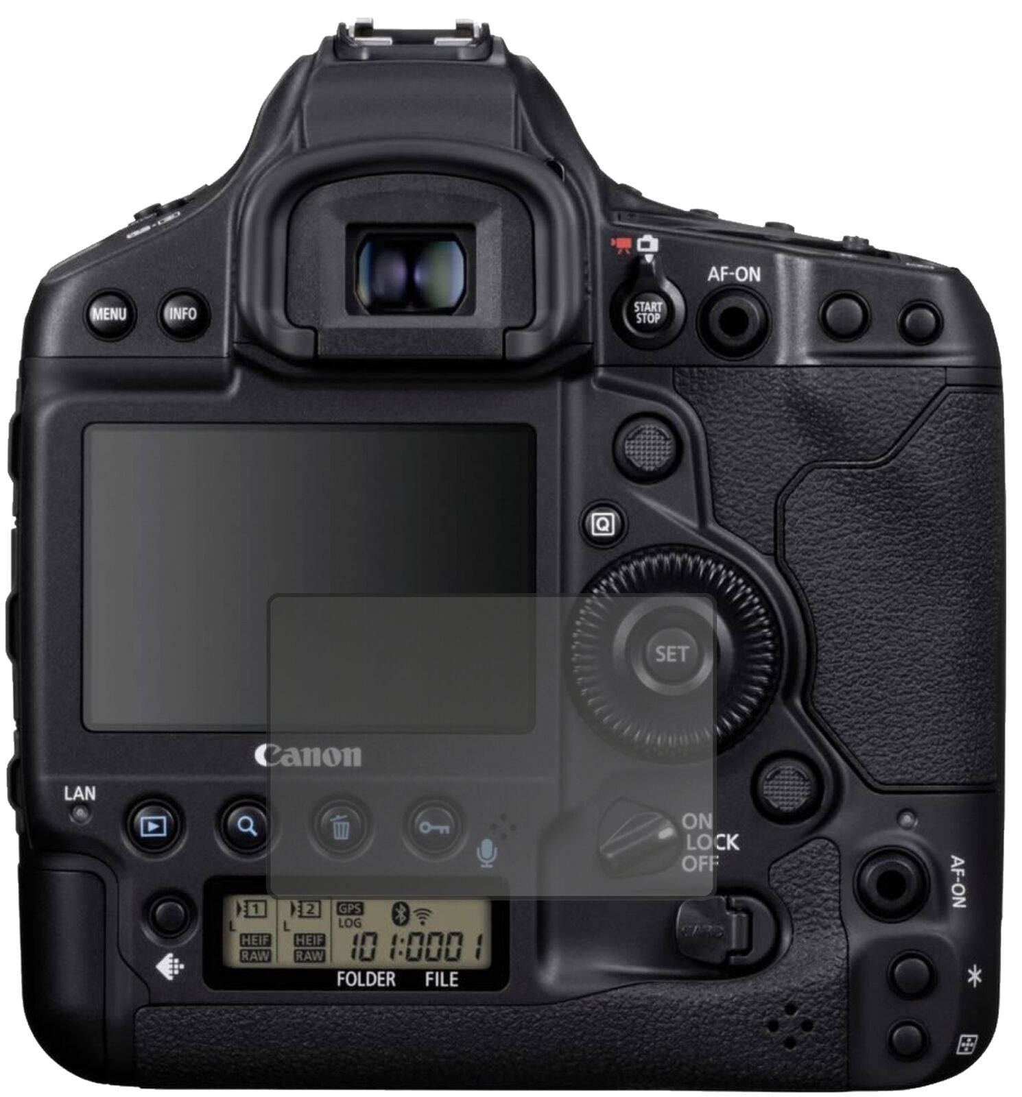 Blickschutzfolie von dipos passend für Canon Eos 1D, präziser Zuschnitt und blasenfrei montiert