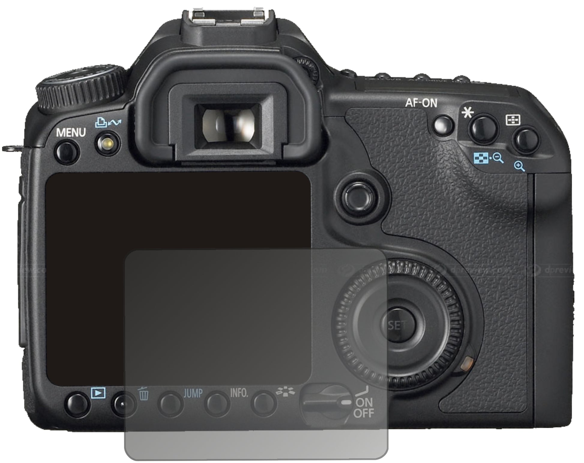 Blickschutzfolie von dipos passend für Canon Eos 50D, präziser Zuschnitt und blasenfrei montiert