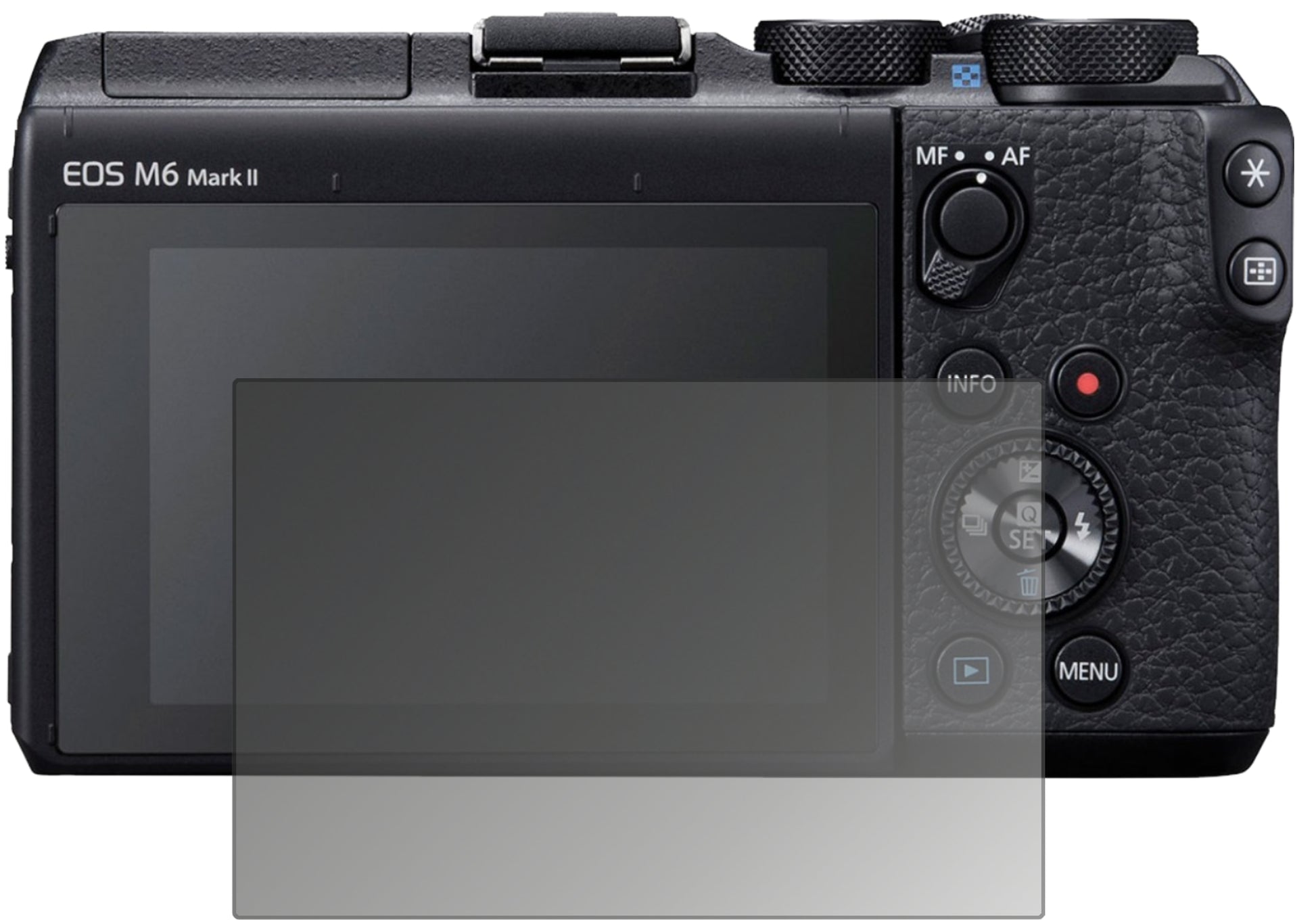 Blickschutzfolie von dipos passend für Canon EOS M6 Mark II, präziser Zuschnitt und blasenfrei montiert
