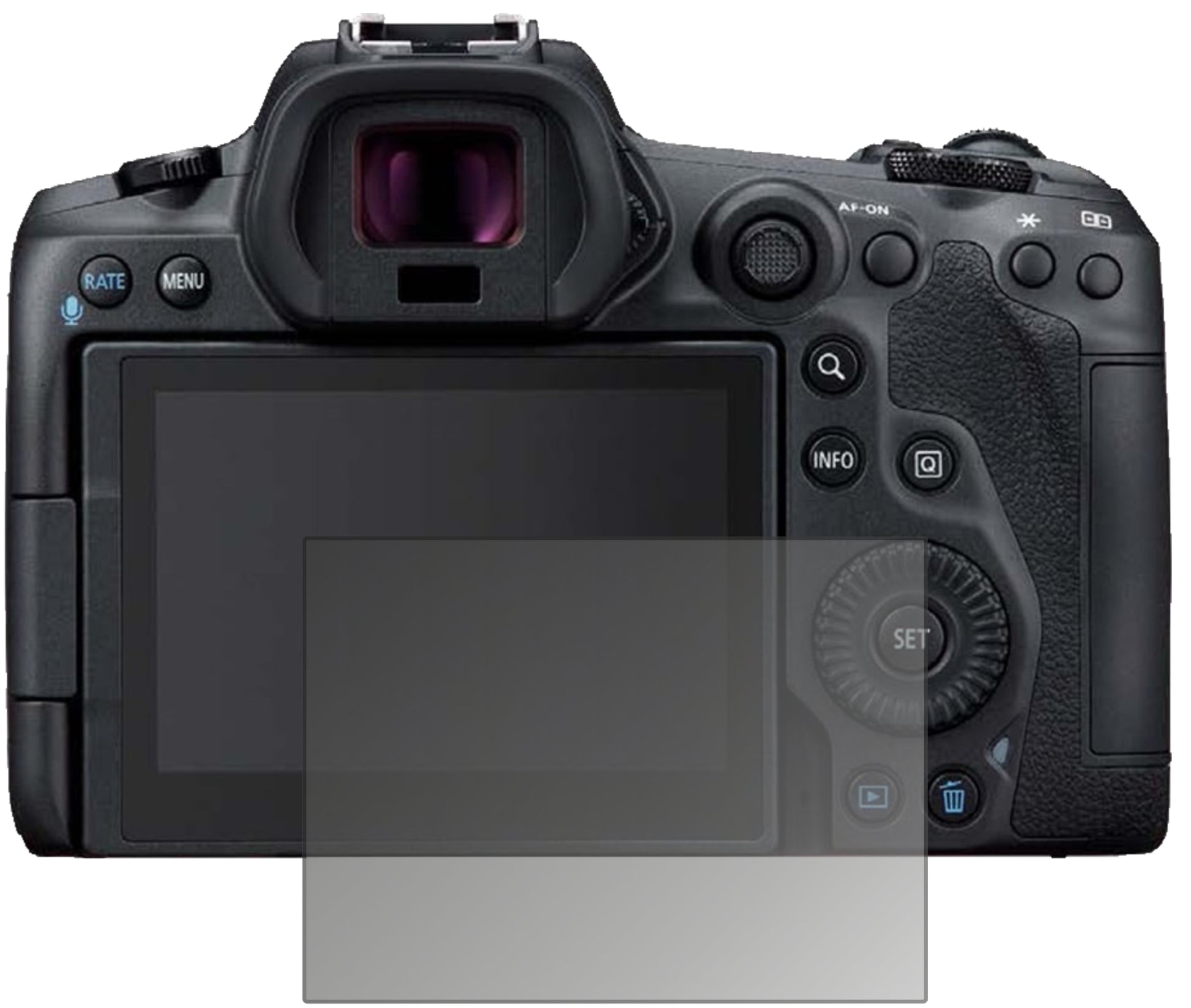 Blickschutzfolie von dipos passend für Canon EOS R6, präziser Zuschnitt und blasenfrei montiert