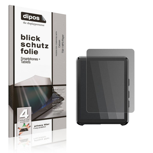 Blickschutzfolie von dipos passend für Cetoon T58-1 MP3-Player, präziser Zuschnitt und blasenfrei montiert