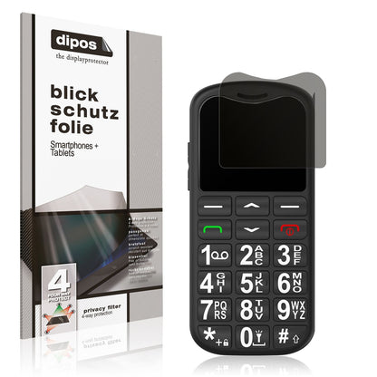 Blickschutzfolie von dipos passend für CHAKEYAKE G180 Seniorenhandy, präziser Zuschnitt und blasenfrei montiert