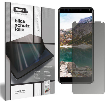 Blickschutzfolie von dipos passend für Cherry Mobile Flare S6 Plus, präziser Zuschnitt und blasenfrei montiert