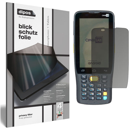 Blickschutzfolie von dipos passend für CipherLab RK25, präziser Zuschnitt und blasenfrei montiert