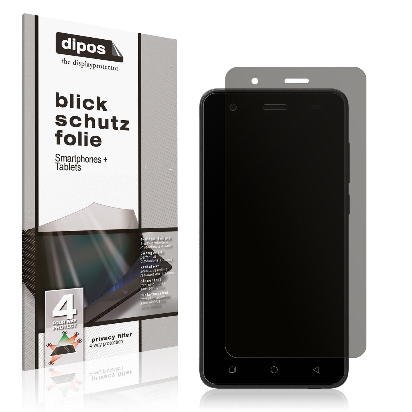 Blickschutzfolie von dipos passend für Coolpad Legacy GO, präziser Zuschnitt und blasenfrei montiert