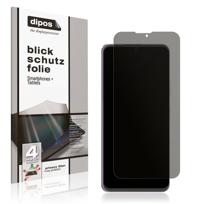 Blickschutzfolie von dipos passend für Cubot A10, präziser Zuschnitt und blasenfrei montiert