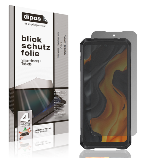 Blickschutzfolie von dipos passend für Cubot KingKong Power 5, präziser Zuschnitt und blasenfrei montiert