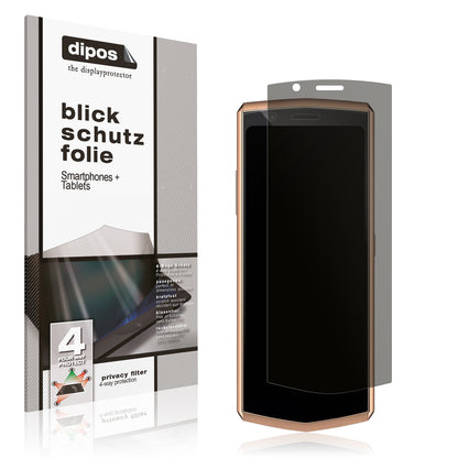 Blickschutzfolie von dipos passend für Cubot Pocket 3, präziser Zuschnitt und blasenfrei montiert