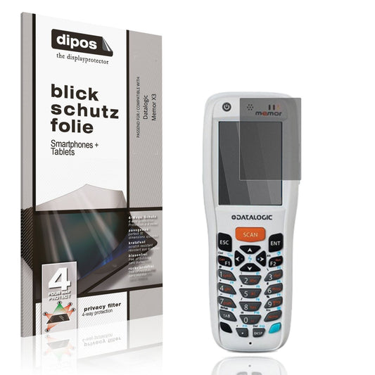 Blickschutzfolie von dipos passend für Datalogic Memor X3, präziser Zuschnitt und blasenfrei montiert