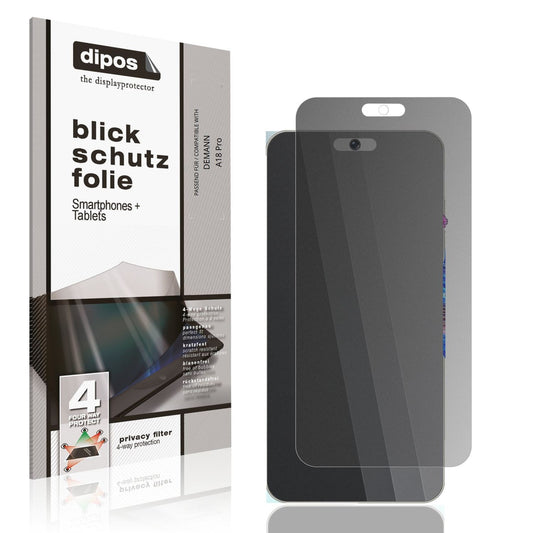 Blickschutzfolie von dipos passend für DEMANN A18 Pro, präziser Zuschnitt und blasenfrei montiert