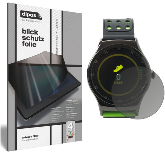 Blickschutzfolie von dipos passend für DENVER SW-450 Smartwatch, präziser Zuschnitt und blasenfrei montiert