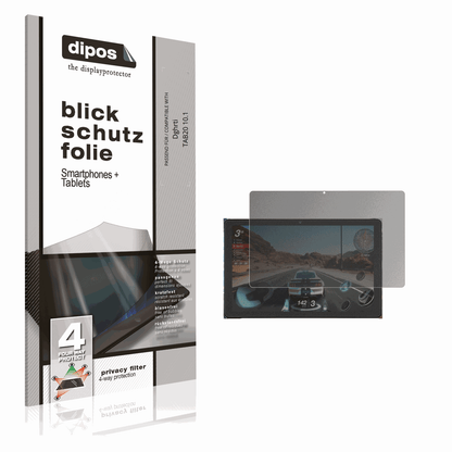 Blickschutzfolie von dipos passend für Dghrti TAB20 10.1, präziser Zuschnitt und blasenfrei montiert