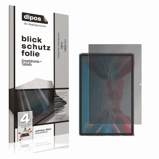 Blickschutzfolie von dipos passend für Dghrti TAB30 10.1, präziser Zuschnitt und blasenfrei montiert
