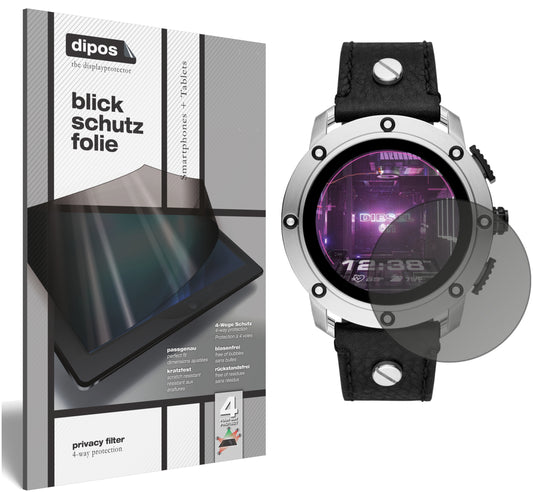 Blickschutzfolie von dipos passend für Diesel On Smartwatch Axial, präziser Zuschnitt und blasenfrei montiert