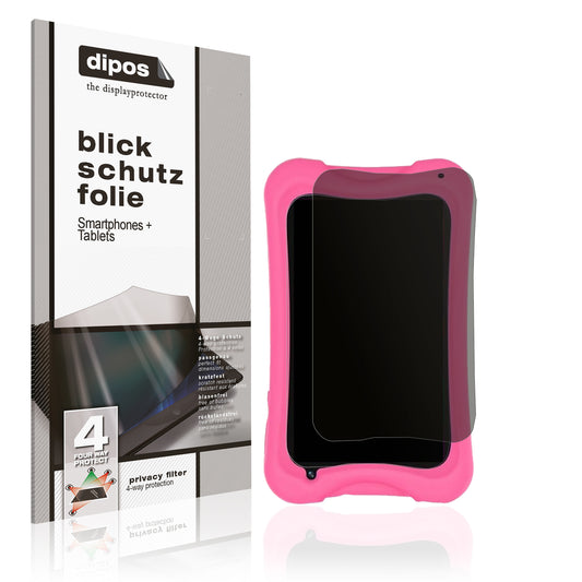 Blickschutzfolie von dipos passend für DigiLand MID7025-AC Kids, präziser Zuschnitt und blasenfrei montiert