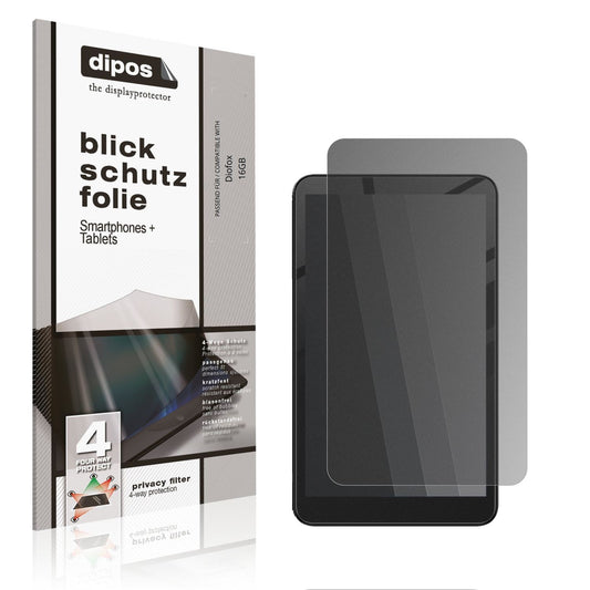 Blickschutzfolie von dipos passend für Diofox 16GB, präziser Zuschnitt und blasenfrei montiert
