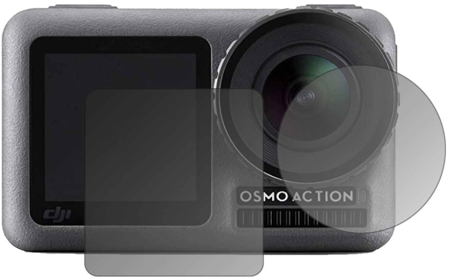 Blickschutzfolie von dipos passend für DJI Osmo Action, präziser Zuschnitt und blasenfrei montiert