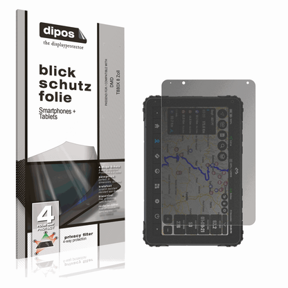 Blickschutzfolie von dipos passend für DMD T880X 8 Zoll, präziser Zuschnitt und blasenfrei montiert