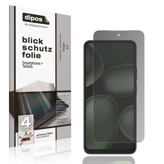 Blickschutzfolie von dipos passend für Doogee B10, präziser Zuschnitt und blasenfrei montiert