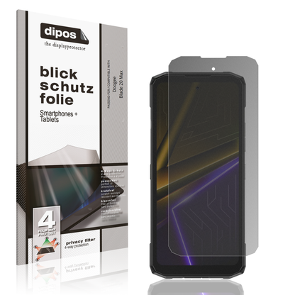 Blickschutzfolie von dipos passend für Doogee Blade 20 Max, präziser Zuschnitt und blasenfrei montiert